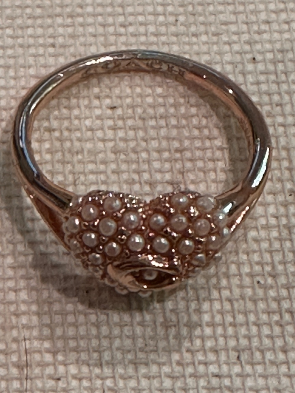 Diamond Cluster Heart Ring in Rose Gold Tone